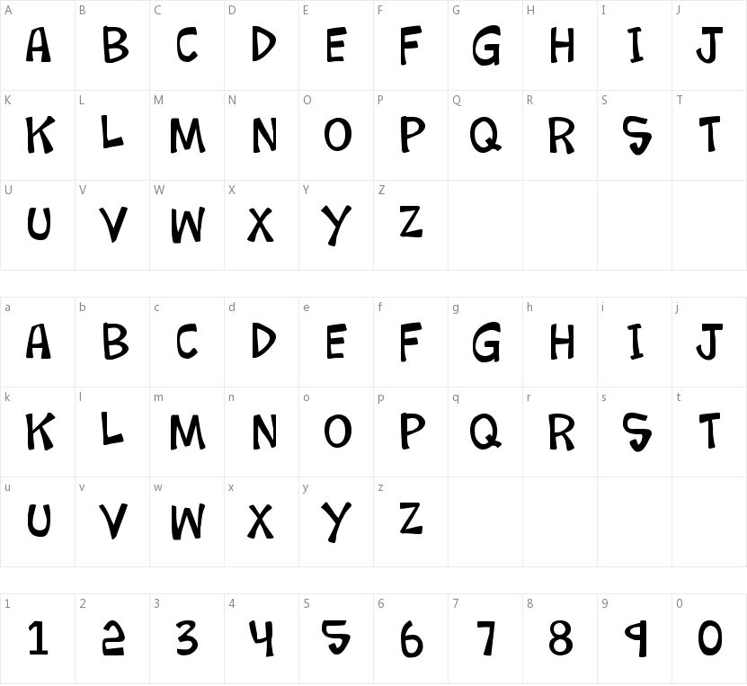 K26 Lorem Ipsum的字符映射图