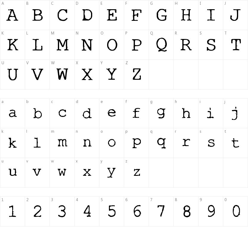 Typo的字符映射图