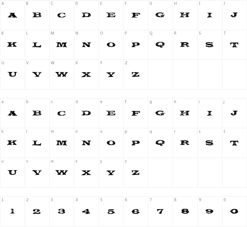 Mystery Forest的字符映射图