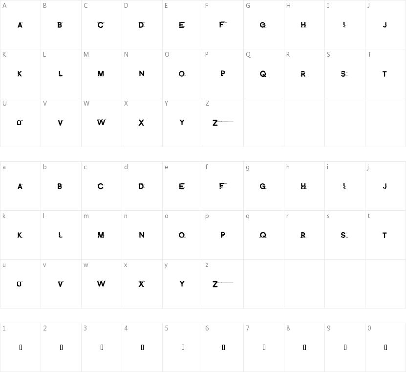 Distort Me的字符映射图