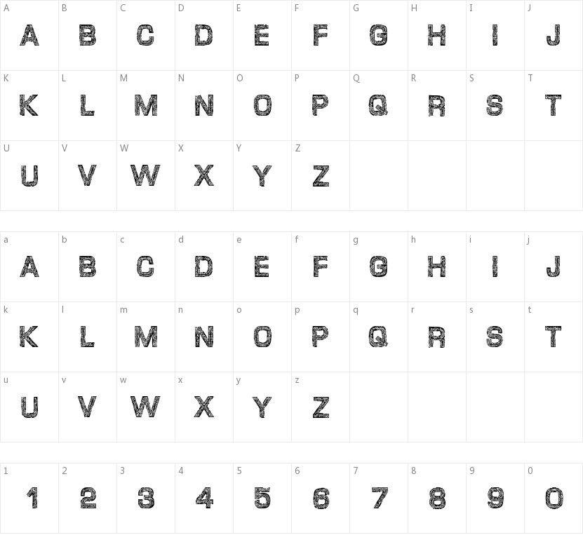 Desgarvuda的字符映射图