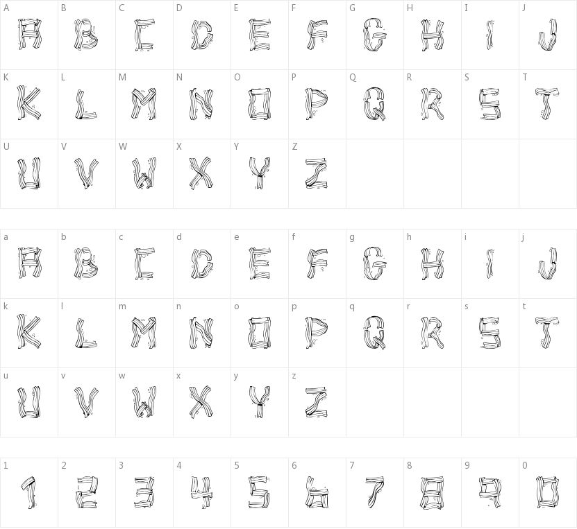 Bacon Bad的字符映射图