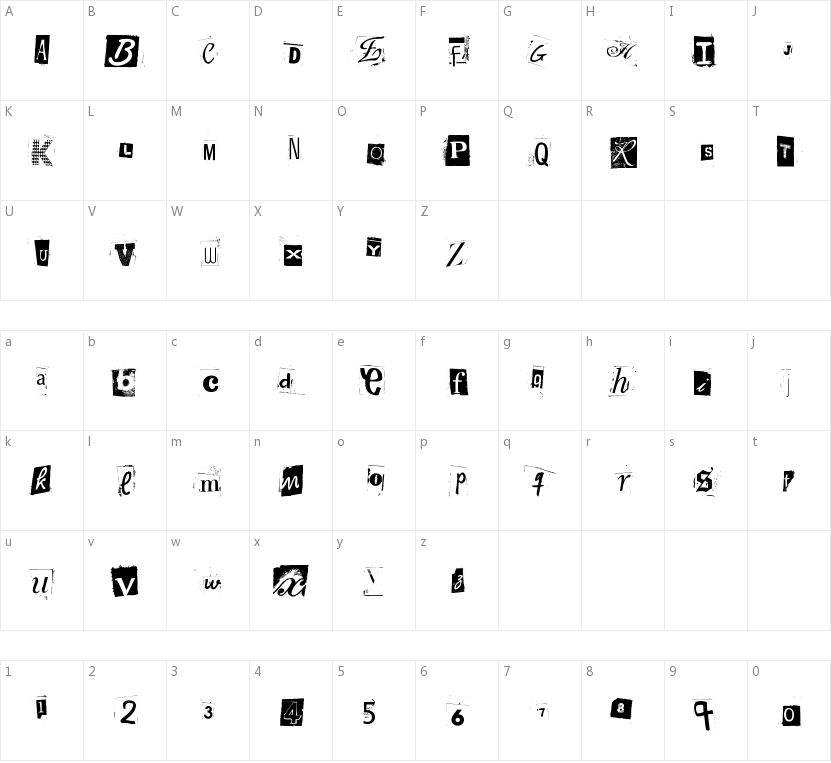 Woodcutter Anonymous part 2的字符映射图