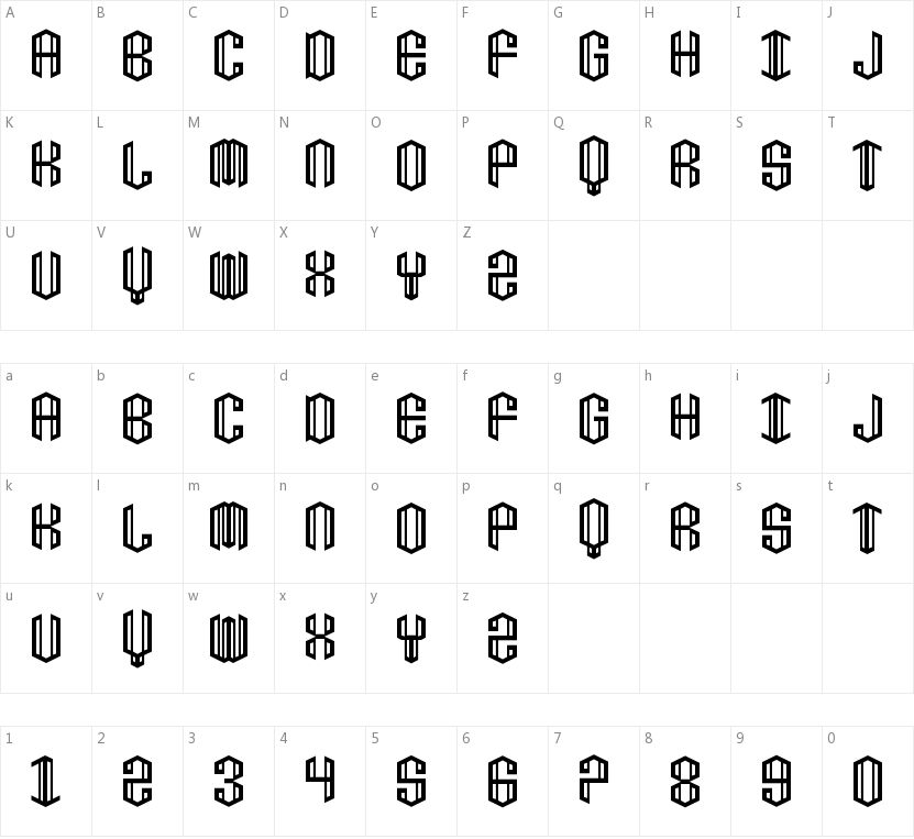 Diamante的字符映射图