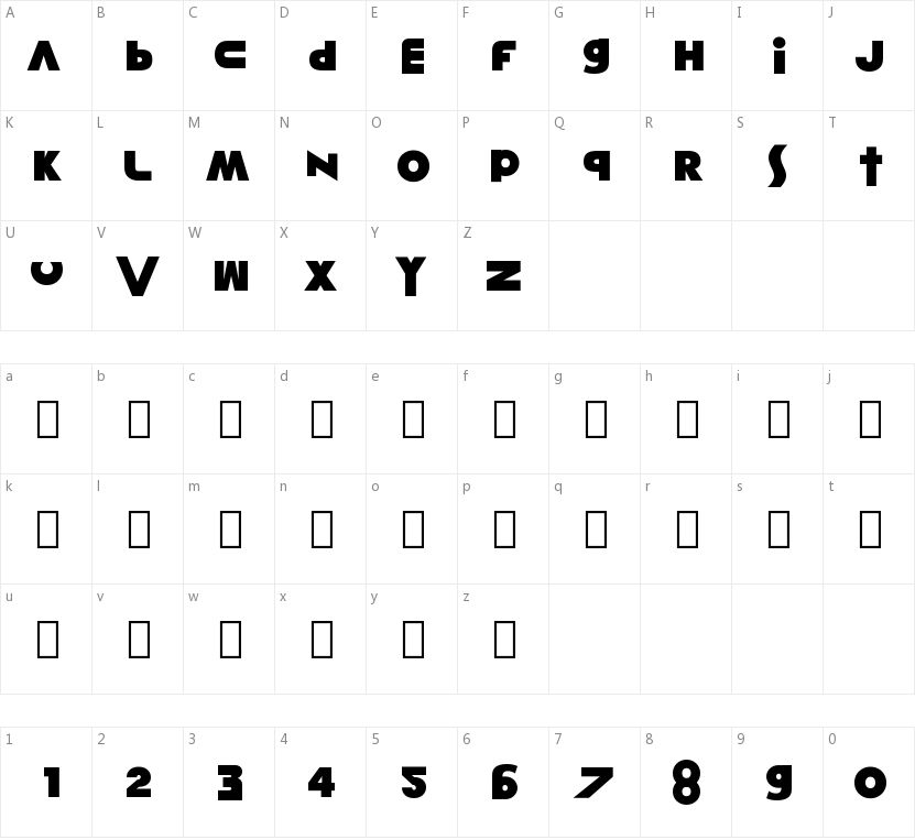 Misunderstanding的字符映射图