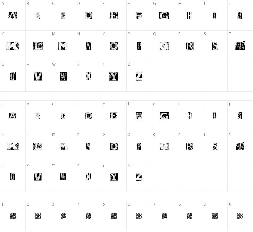 Metal Block Naked的字符映射图