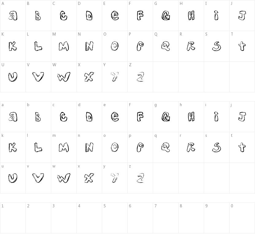 One Lousy Bottom的字符映射图