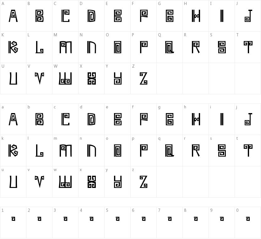 Ambages的字符映射图