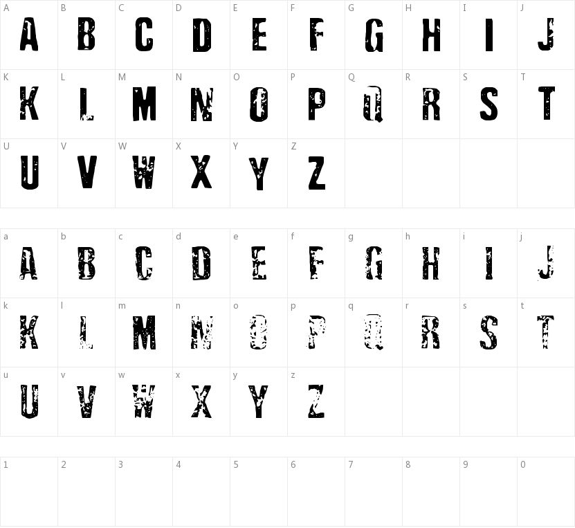 Depressionist Three的字符映射图