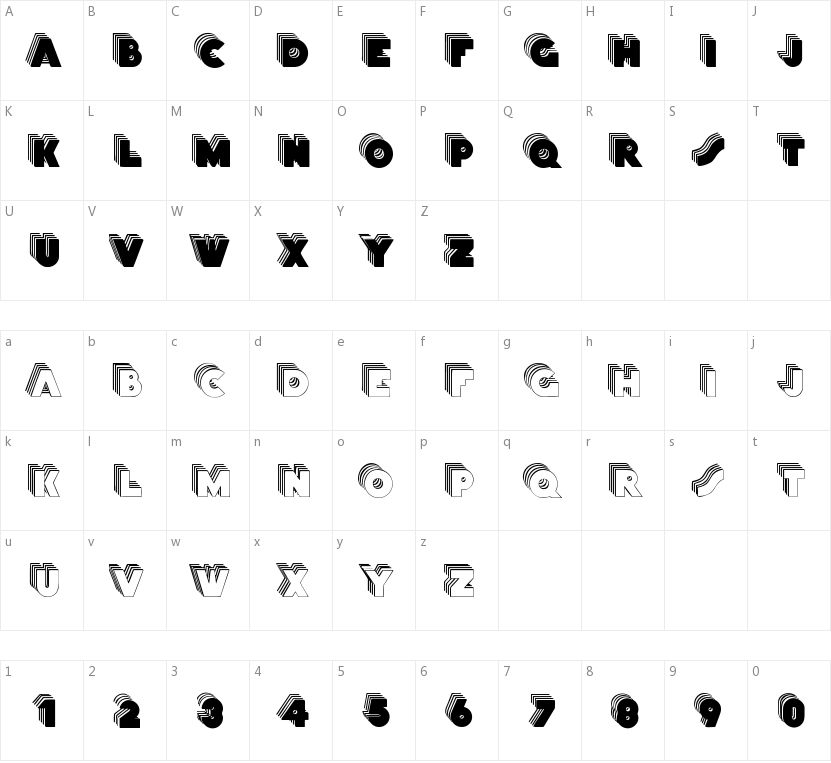 Stackcaps的字符映射图