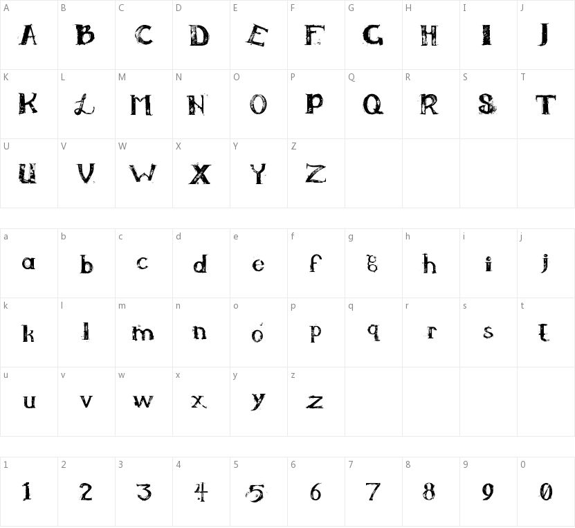 KiraLynn的字符映射图