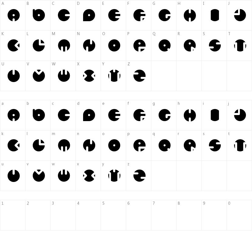 Circles New的字符映射图