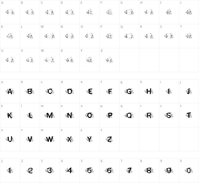 MTF Base Dash Leafy的字符映射图