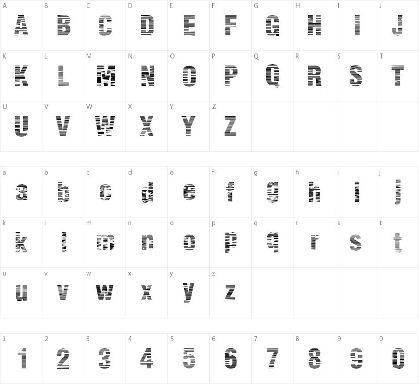 Static Age Horizontal Hold的字符映射图