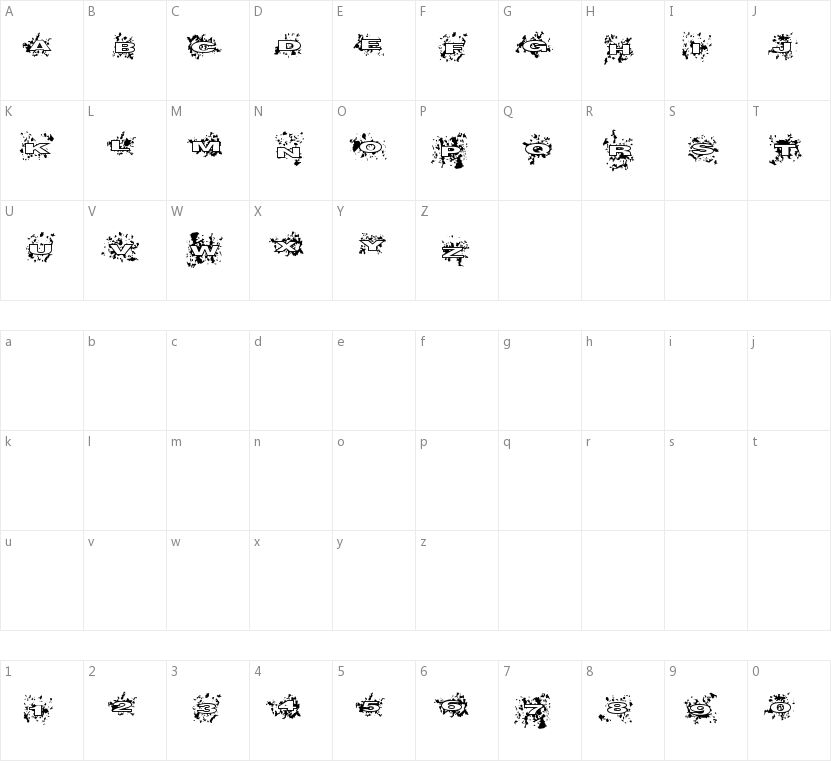 Splatish的字符映射图