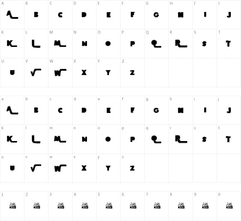 Bordados的字符映射图