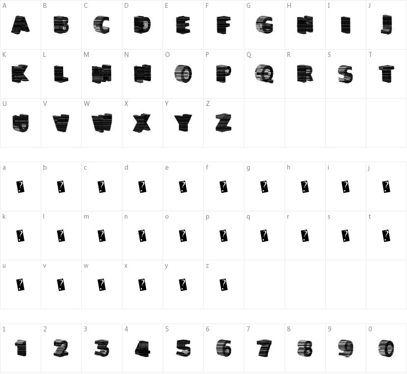 Greater Shadow的字符映射图