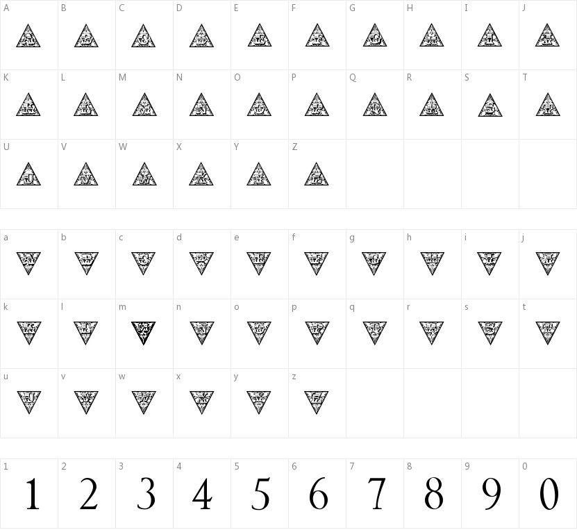 Triangular HD的字符映射图