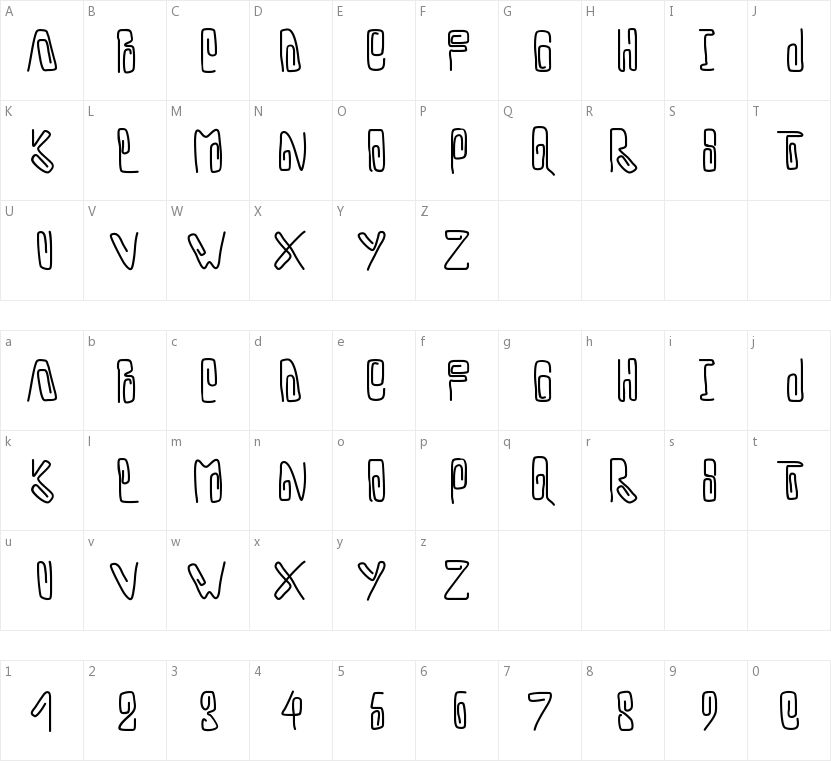 PW Trombone的字符映射图