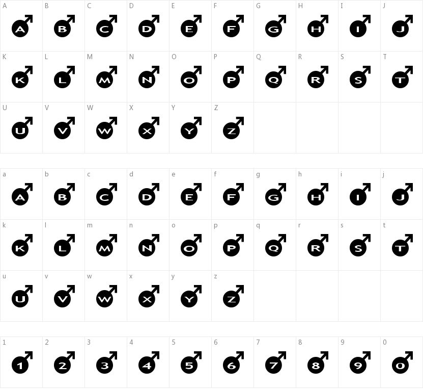 AlphaShapes male的字符映射图