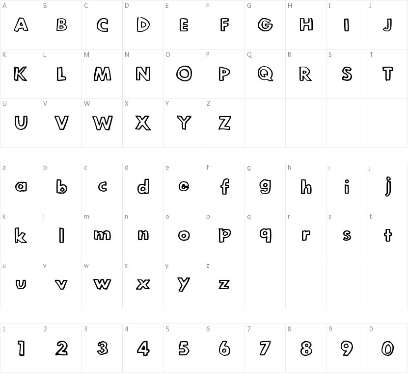 Legit Outline的字符映射图