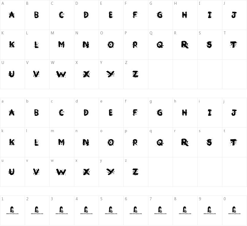 Broken Ink的字符映射图