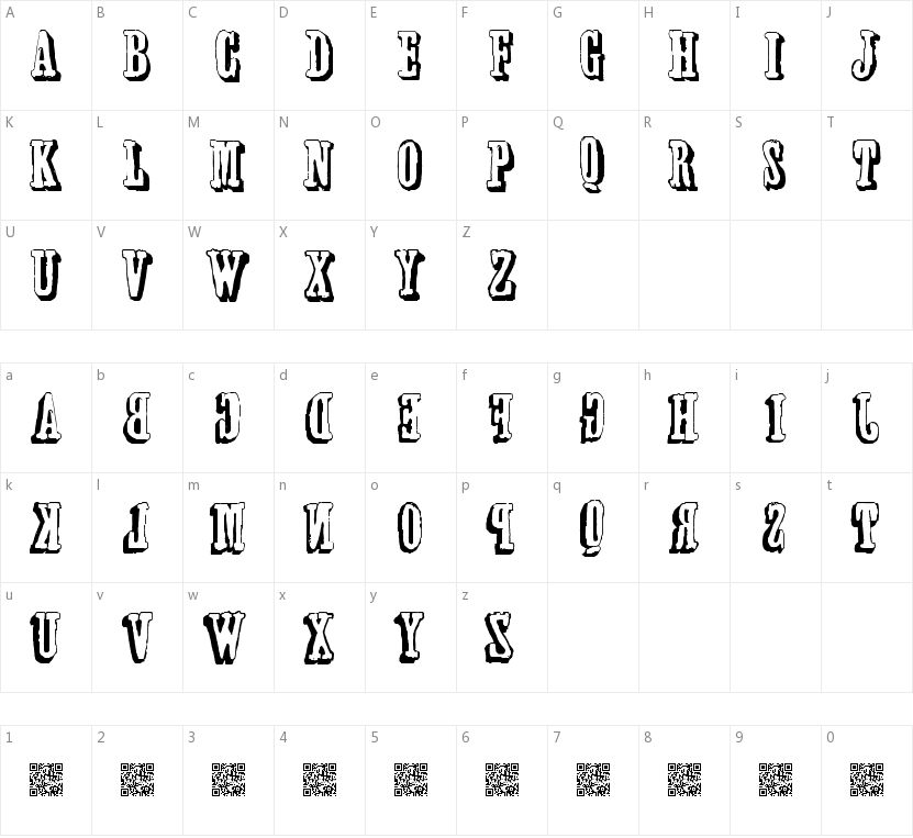 Forwards Backwards的字符映射图