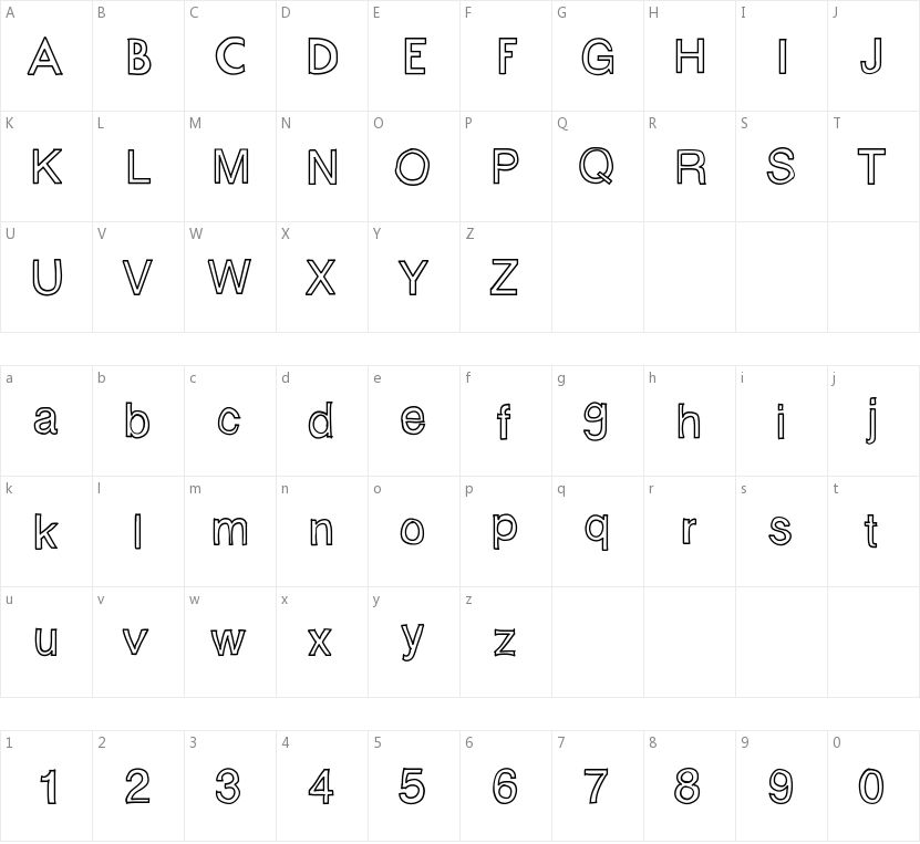 Fontastic的字符映射图