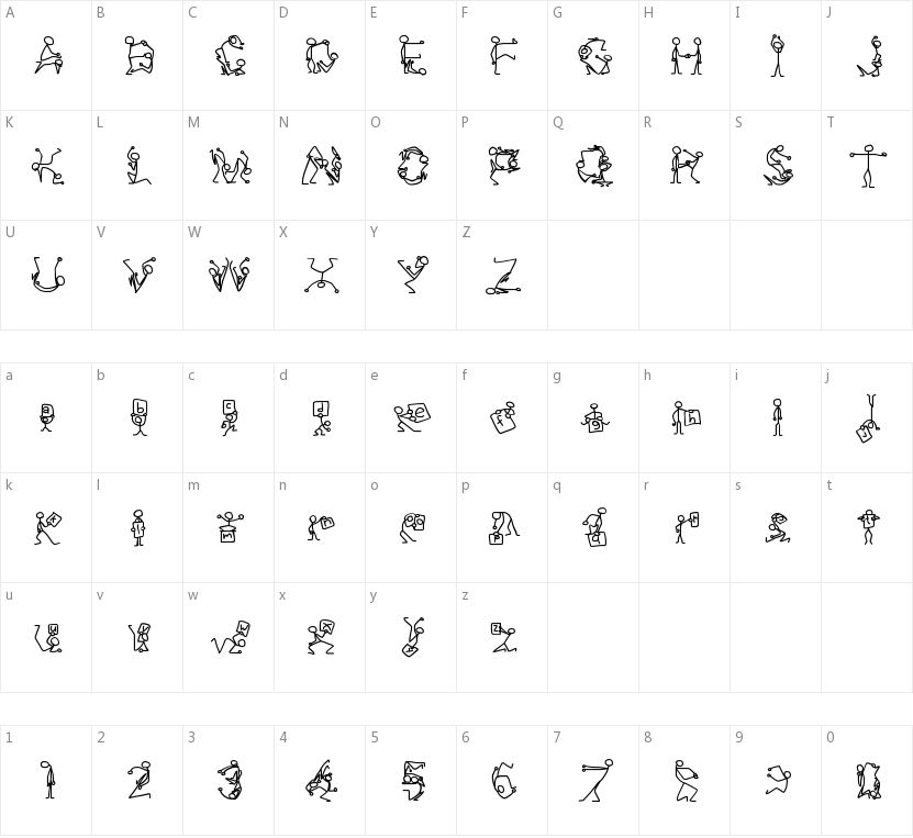 Stick Figures的字符映射图