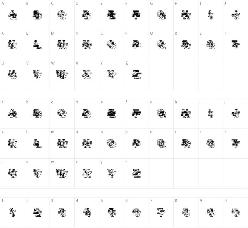 Siamese Twins的字符映射图