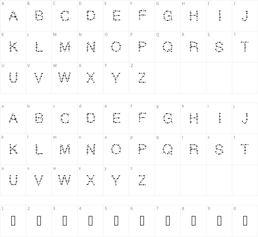 Gaelle Number 9的字符映射图