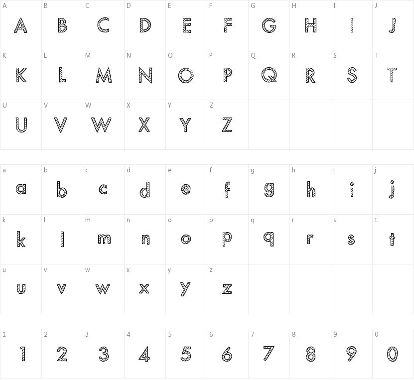 Mix Striped的字符映射图