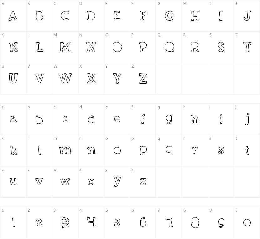 Grand Circle DT的字符映射图