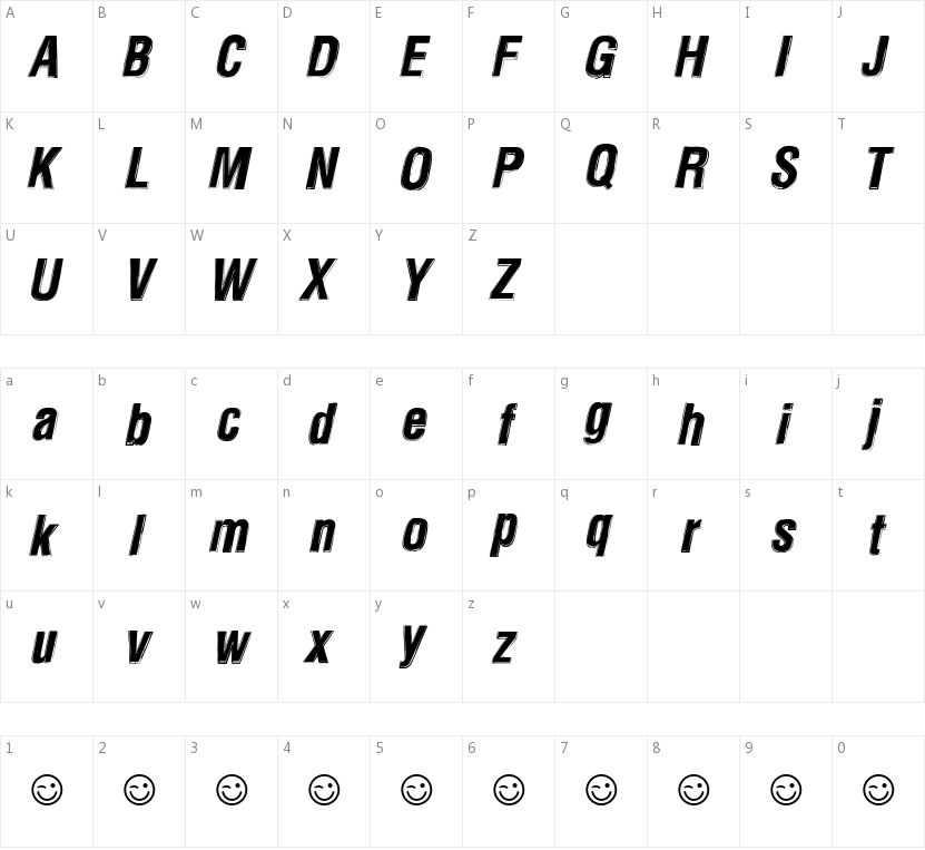 Newside FP的字符映射图