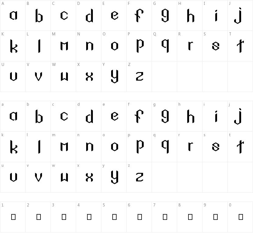 Sigil Sans的字符映射图