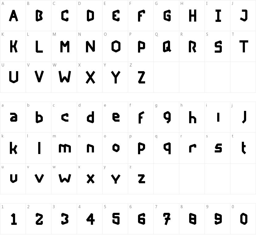 Rockfire的字符映射图