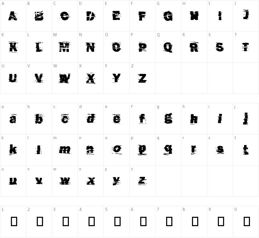 Cut N Paste的字符映射图