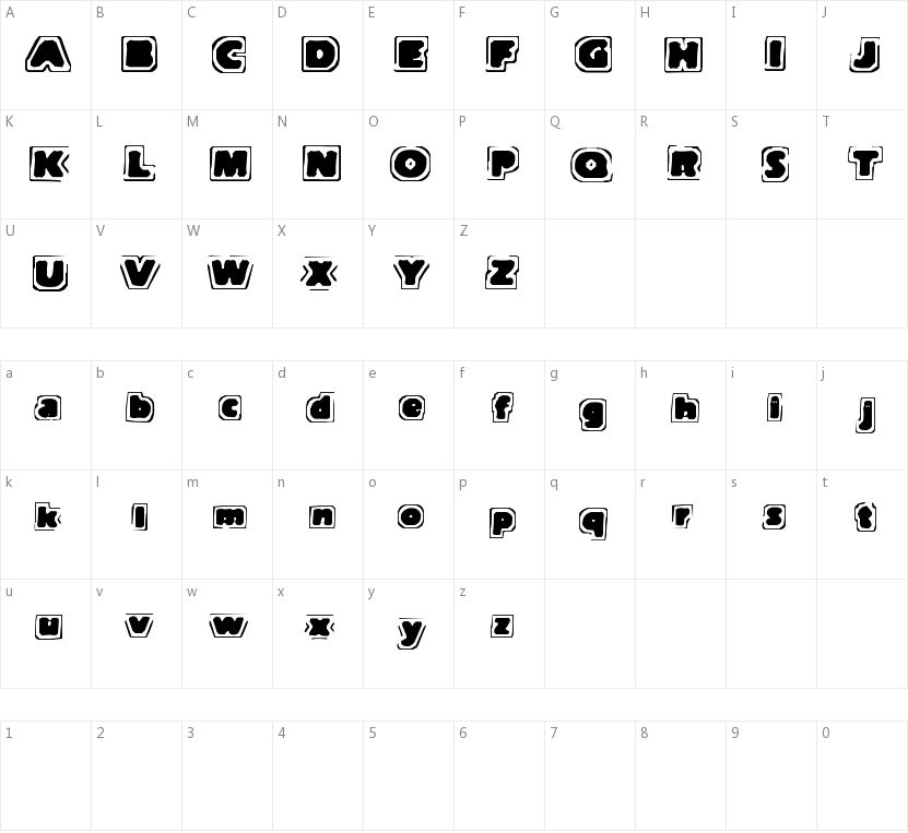 Note of Terror的字符映射图