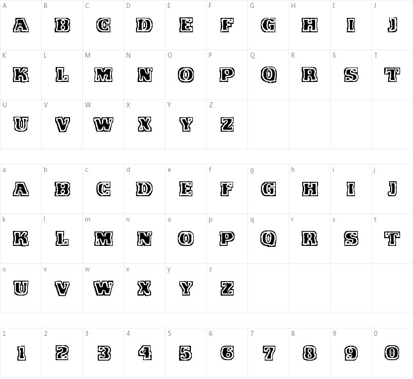 VTC FunkinFrat的字符映射图