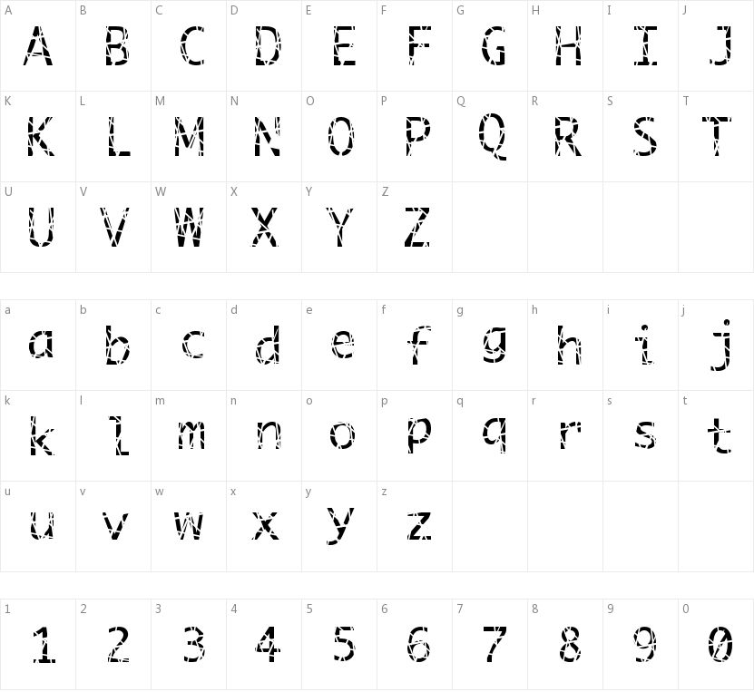 Scratchy的字符映射图
