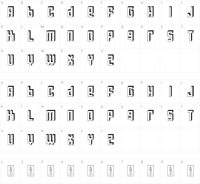 Bloqueada的字符映射图