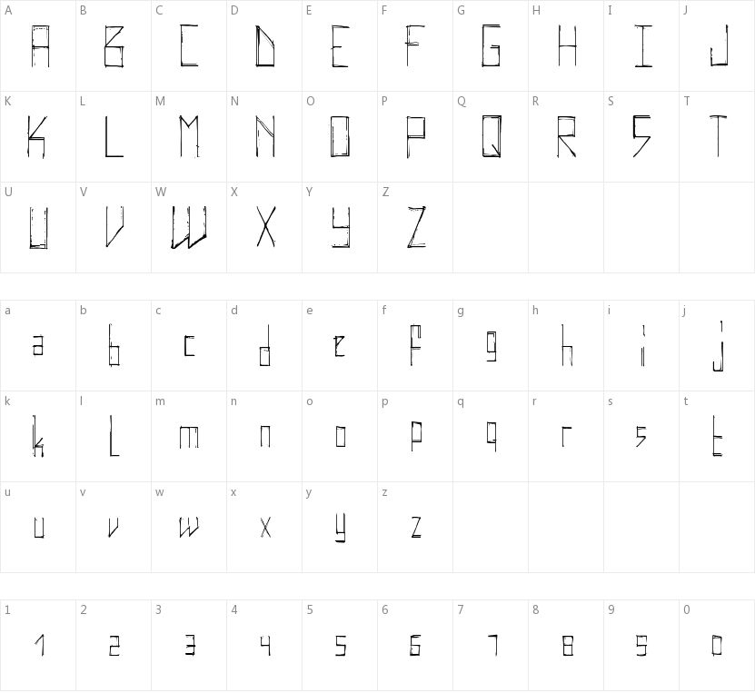 Elektrodisiac的字符映射图