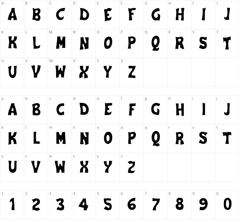 Cementeria的字符映射图