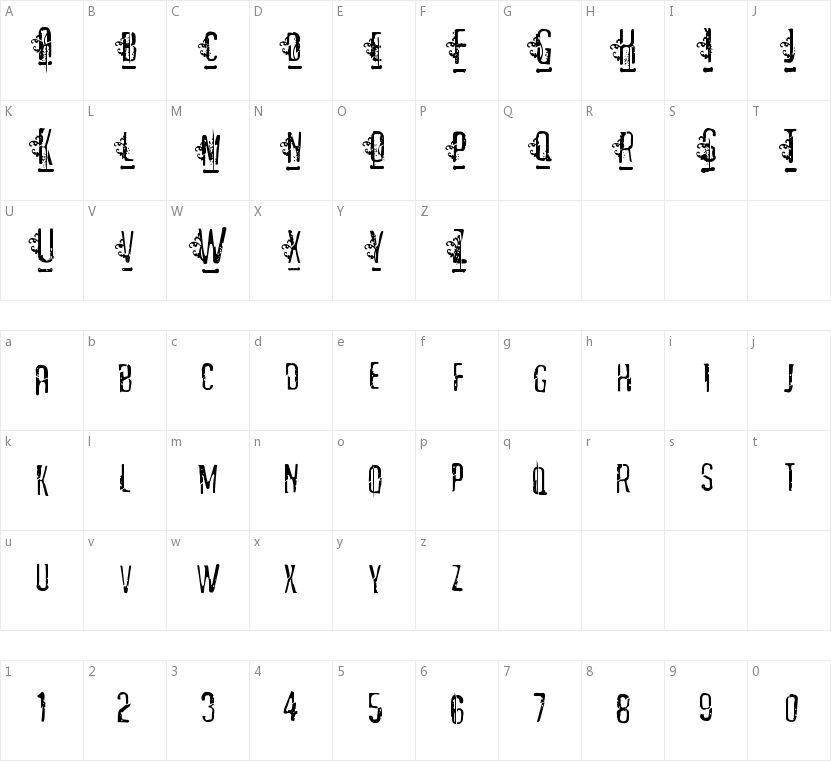 Matejo的字符映射图