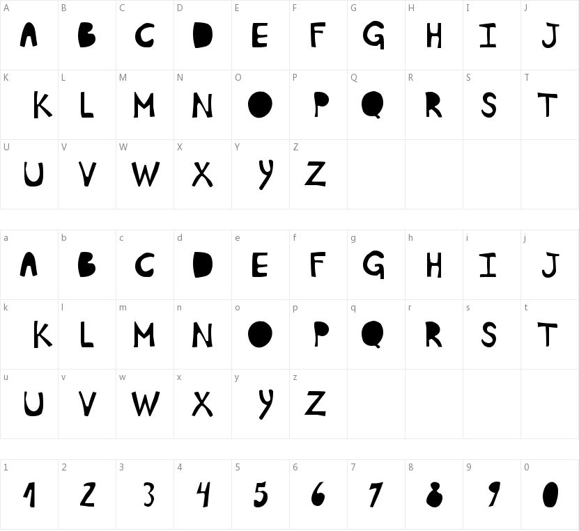 Plumon的字符映射图
