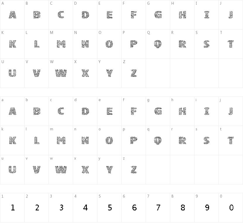 VTKS Squares的字符映射图