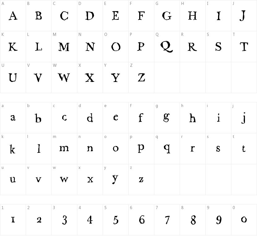 Caslame的字符映射图