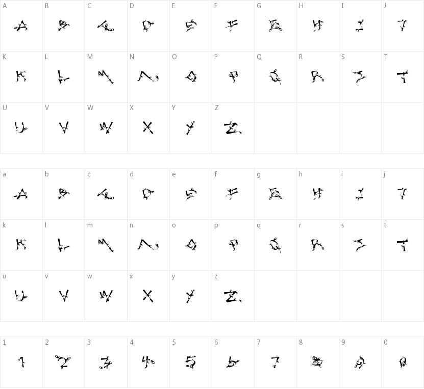 Lost Popnicasiana的字符映射图