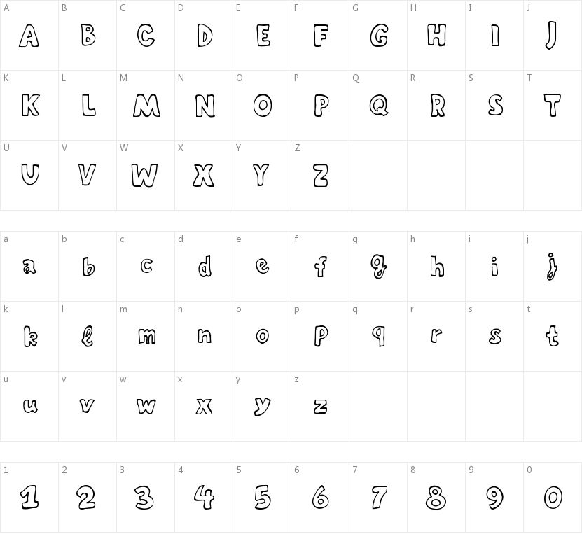 Mirvoshar的字符映射图