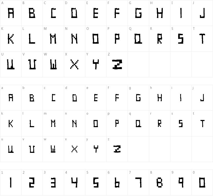 Paschitnow Sans的字符映射图